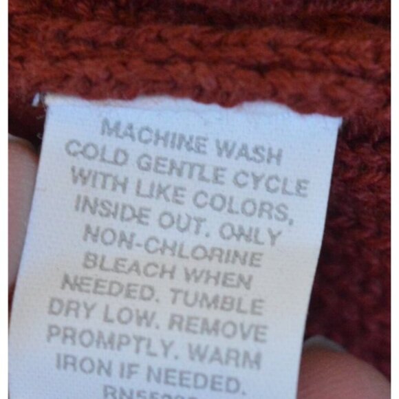 Vintage Express Ribbed Knit Sweater Rust Red Orange Women's M Boho Earth Girl - Picture 5 of 8